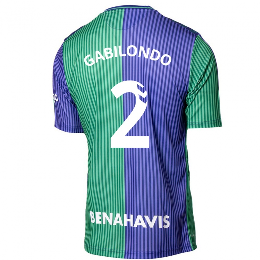 Kvinder Jokin Gabilondo #2 Grøn Blå Udebane Spillertrøjer 2023/24 Trøje T-Shirt
