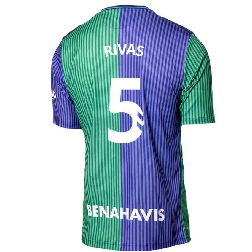 Kvinder Juande Rivas #5 Grøn Blå Udebane Spillertrøjer 2023/24 Trøje T-Shirt