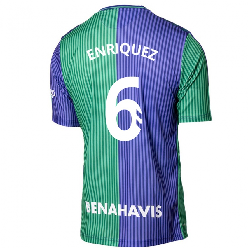 Kvinder Ramón Enríquez #6 Grøn Blå Udebane Spillertrøjer 2023/24 Trøje T-Shirt