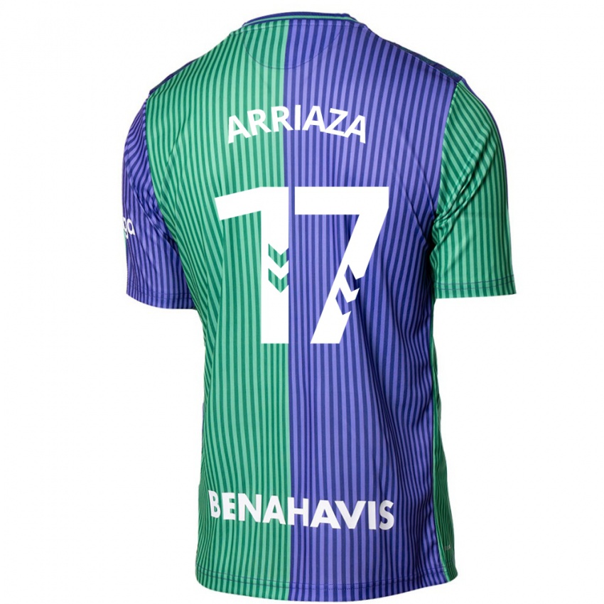 Kvinder Pablo Arriaza #17 Grøn Blå Udebane Spillertrøjer 2023/24 Trøje T-Shirt