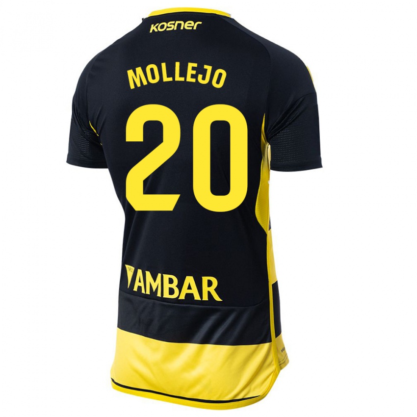 Kvinder Victor Mollejo #20 Sort Gul Udebane Spillertrøjer 2023/24 Trøje T-Shirt