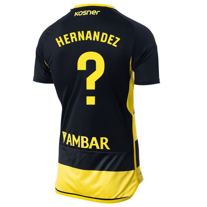 Kvinder Diego Hernández #0 Sort Gul Udebane Spillertrøjer 2023/24 Trøje T-Shirt