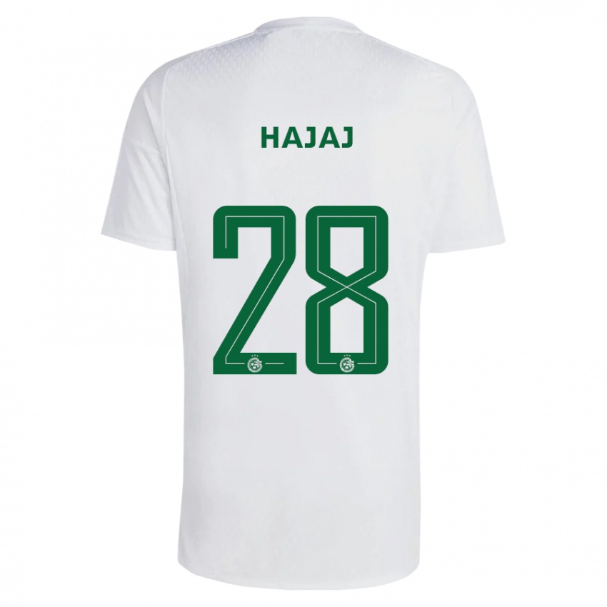 Kvinder Ilay Hajaj #28 Grøn Blå Udebane Spillertrøjer 2023/24 Trøje T-Shirt