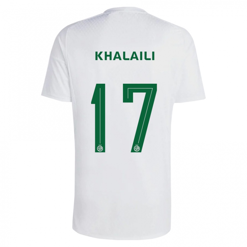 Kvinder Iyad Khalaili #17 Grøn Blå Udebane Spillertrøjer 2023/24 Trøje T-Shirt