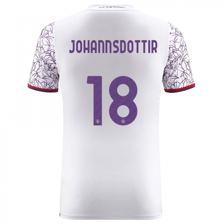 Kvinder Alexandra Johannsdottir #18 Hvid Udebane Spillertrøjer 2023/24 Trøje T-Shirt