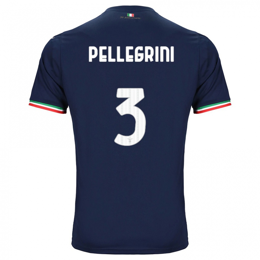 Kvinder Luca Pellegrini #3 Flåde Udebane Spillertrøjer 2023/24 Trøje T-Shirt