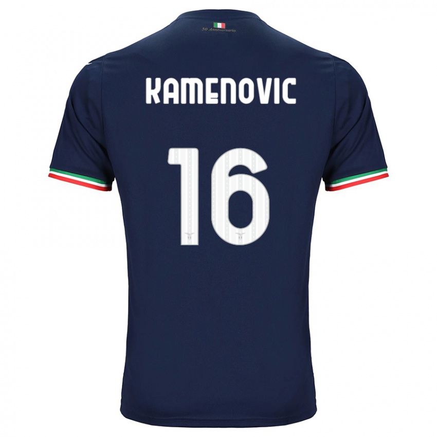 Kvinder Dimitrije Kamenovic #16 Flåde Udebane Spillertrøjer 2023/24 Trøje T-Shirt