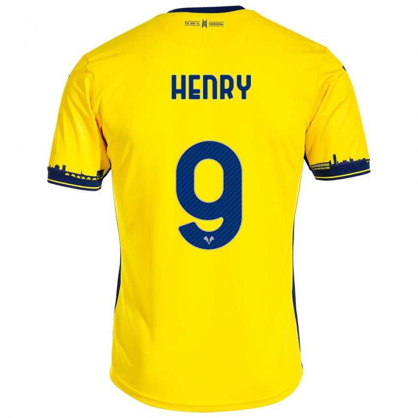 Kvinder Thomas Henry #9 Gul Udebane Spillertrøjer 2023/24 Trøje T-Shirt