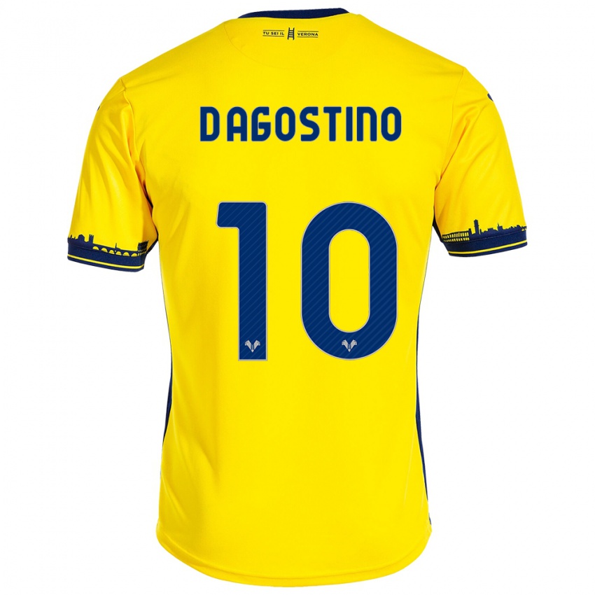 Kvinder Samuele D'agostino #10 Gul Udebane Spillertrøjer 2023/24 Trøje T-Shirt