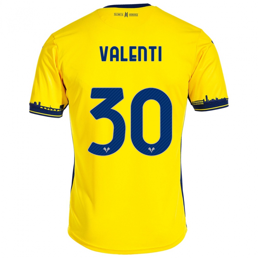 Kvinder Francesco Valenti #30 Gul Udebane Spillertrøjer 2023/24 Trøje T-Shirt