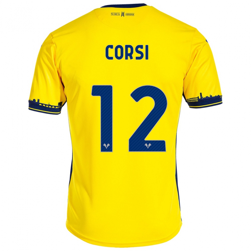 Kvinder Sara Corsi #12 Gul Udebane Spillertrøjer 2023/24 Trøje T-Shirt