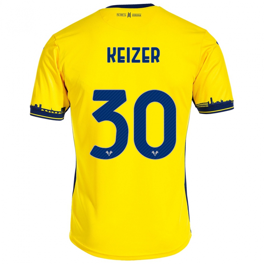 Kvinder Fanny Keizer #30 Gul Udebane Spillertrøjer 2023/24 Trøje T-Shirt