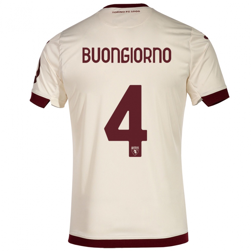 Kvinder Alessandro Buongiorno #4 Champagne Udebane Spillertrøjer 2023/24 Trøje T-Shirt