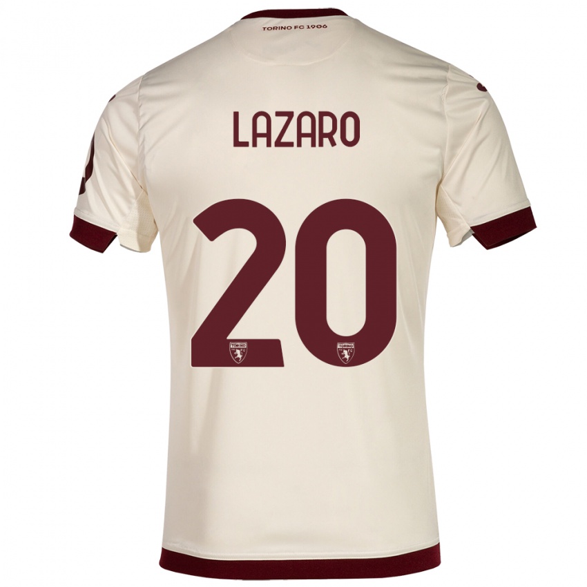 Kvinder Valentino Lazaro #20 Champagne Udebane Spillertrøjer 2023/24 Trøje T-Shirt