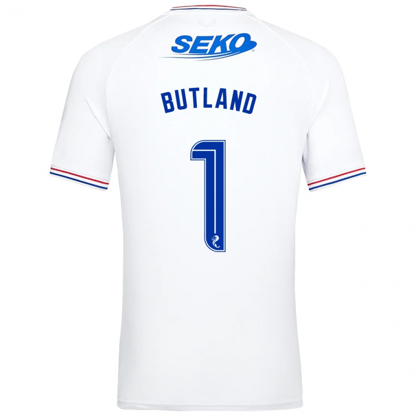 Kvinder Jack Butland #1 Hvid Udebane Spillertrøjer 2023/24 Trøje T-Shirt