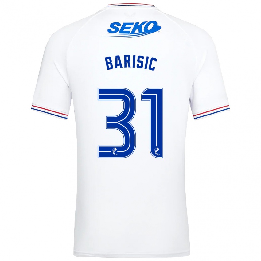 Kvinder Borna Barisic #31 Hvid Udebane Spillertrøjer 2023/24 Trøje T-Shirt