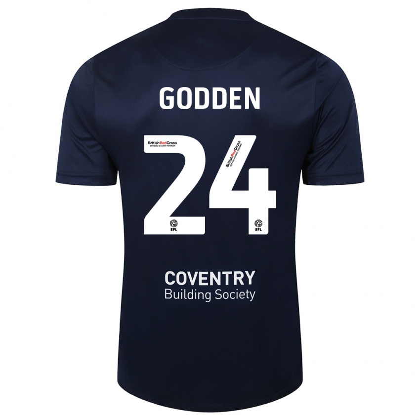 Kvinder Matt Godden #24 Rød Flåde Udebane Spillertrøjer 2023/24 Trøje T-Shirt