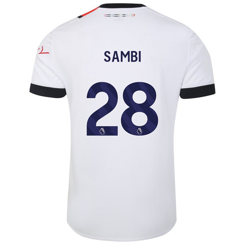 Kvinder Albert Sambi Lokonga #28 Hvid Udebane Spillertrøjer 2023/24 Trøje T-Shirt