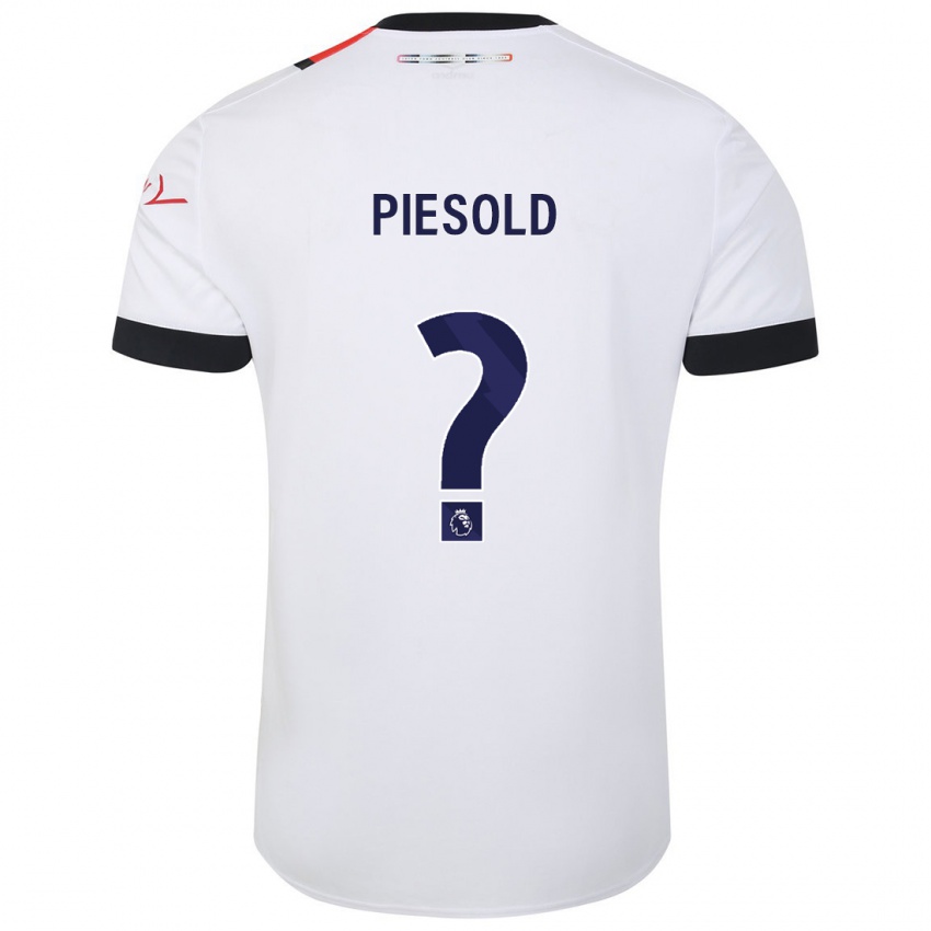 Kvinder Axel Piesold #0 Hvid Udebane Spillertrøjer 2023/24 Trøje T-Shirt