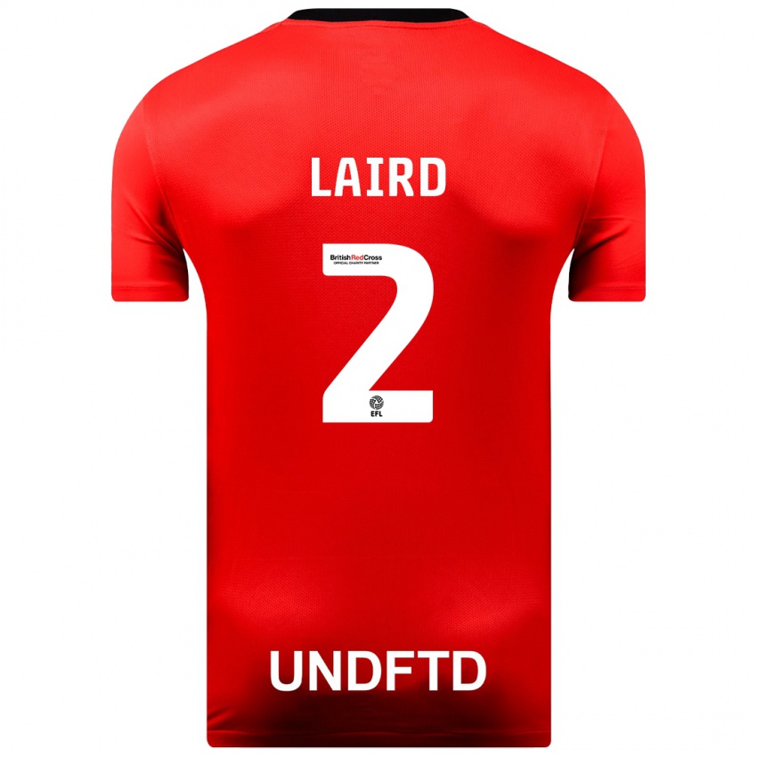 Kvinder Ethan Laird #2 Rød Udebane Spillertrøjer 2023/24 Trøje T-Shirt