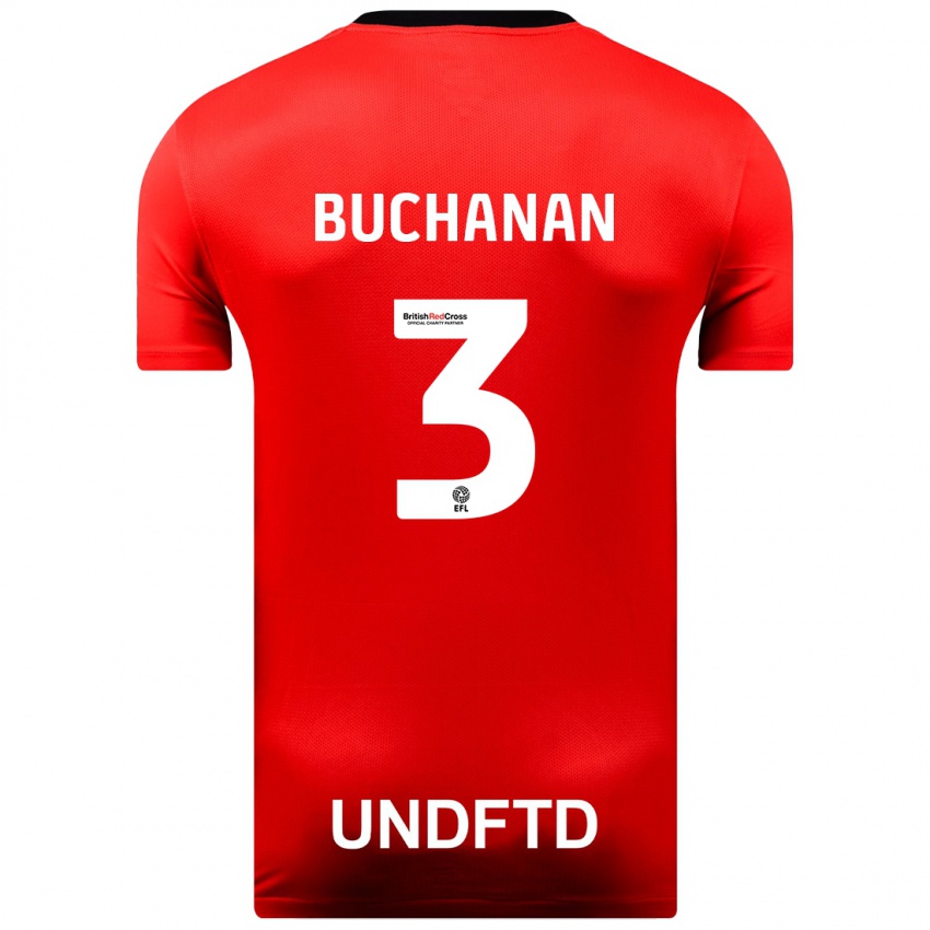 Kvinder Lee Buchanan #3 Rød Udebane Spillertrøjer 2023/24 Trøje T-Shirt