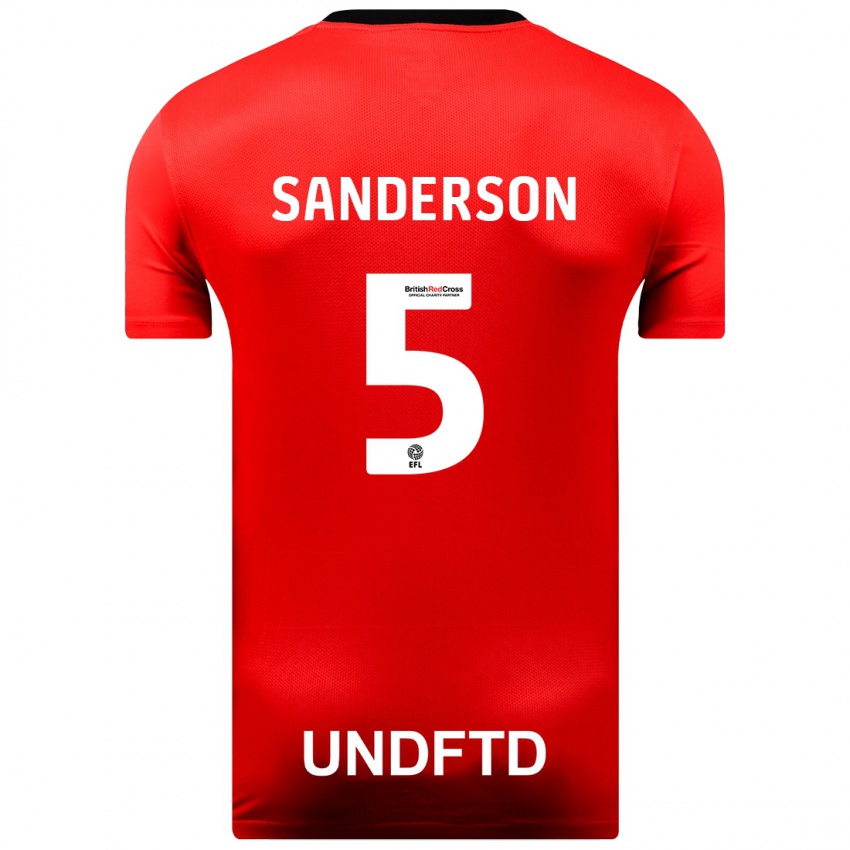 Kvinder Dion Sanderson #5 Rød Udebane Spillertrøjer 2023/24 Trøje T-Shirt