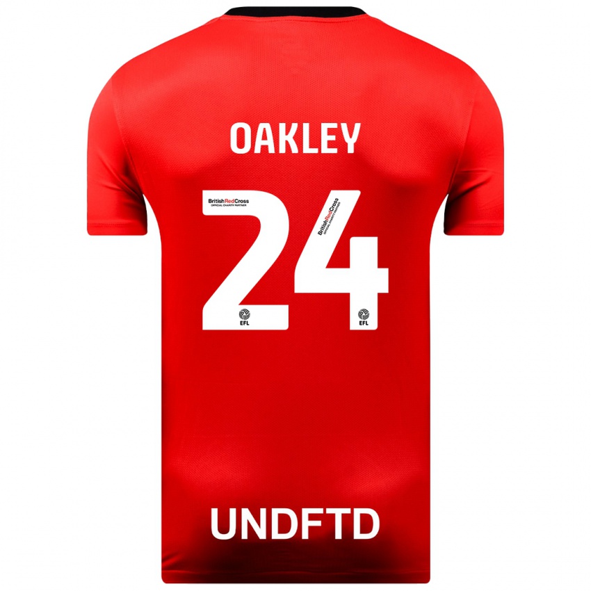 Kvinder Marcel Oakley #24 Rød Udebane Spillertrøjer 2023/24 Trøje T-Shirt