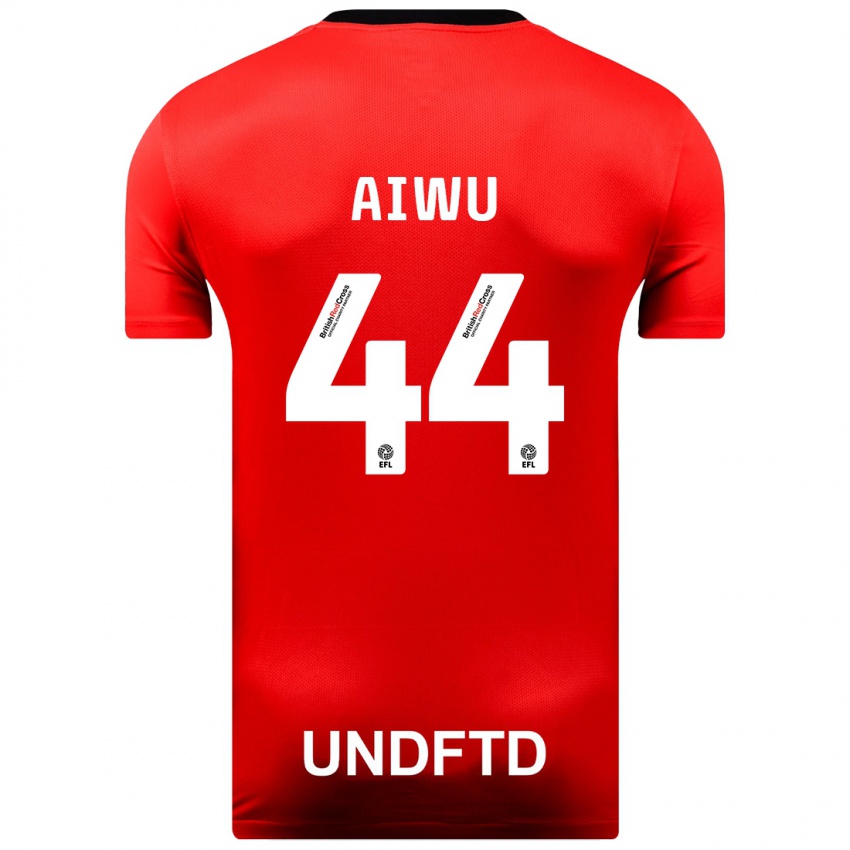 Kvinder Emanuel Aiwu #44 Rød Udebane Spillertrøjer 2023/24 Trøje T-Shirt