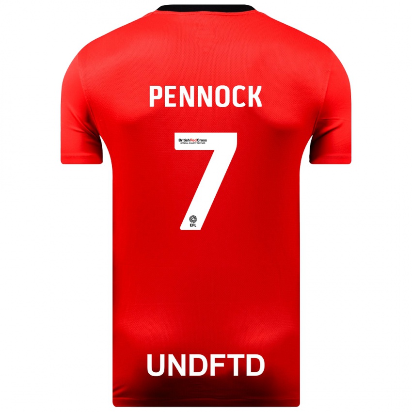 Kvinder Jade Pennock #7 Rød Udebane Spillertrøjer 2023/24 Trøje T-Shirt