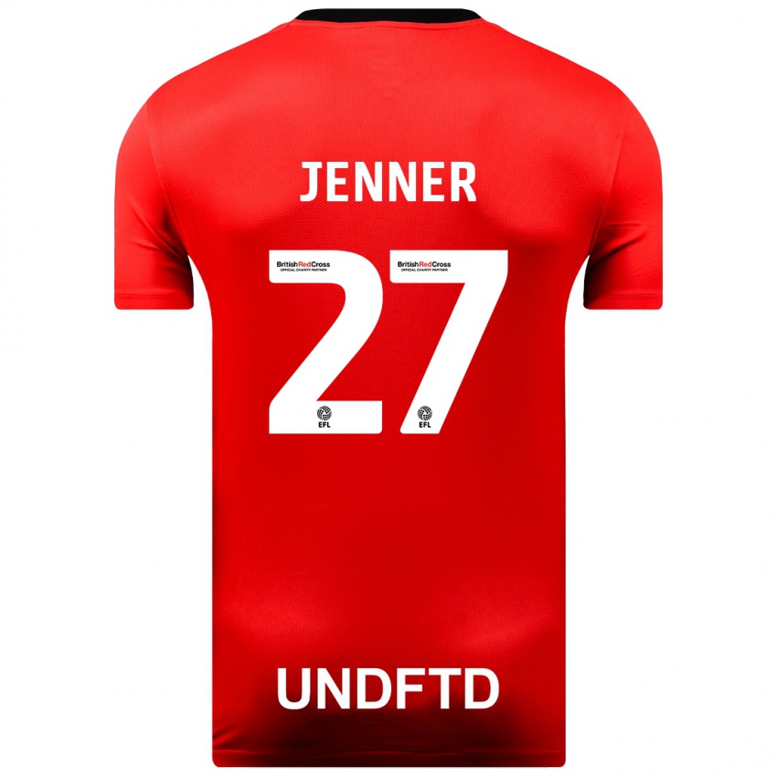 Kvinder Abbi Jenner #27 Rød Udebane Spillertrøjer 2023/24 Trøje T-Shirt