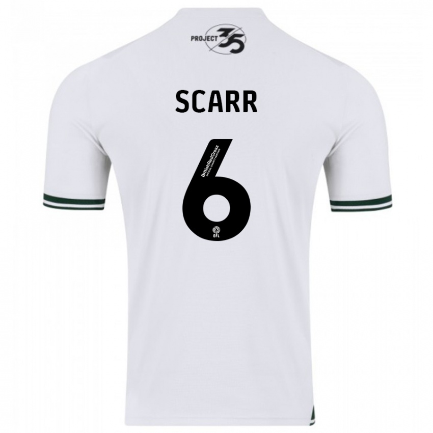 Kvinder Dan Scarr #6 Hvid Udebane Spillertrøjer 2023/24 Trøje T-Shirt