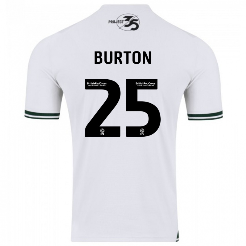 Kvinder Callum Burton #25 Hvid Udebane Spillertrøjer 2023/24 Trøje T-Shirt