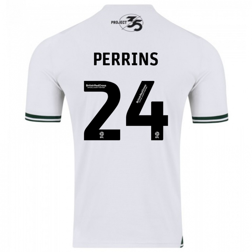 Kvinder Grace Perrins #24 Hvid Udebane Spillertrøjer 2023/24 Trøje T-Shirt