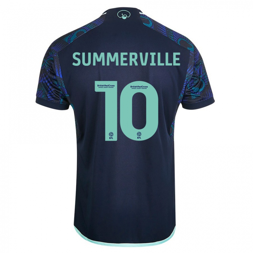 Kvinder Crysencio Summerville #10 Blå Udebane Spillertrøjer 2023/24 Trøje T-Shirt