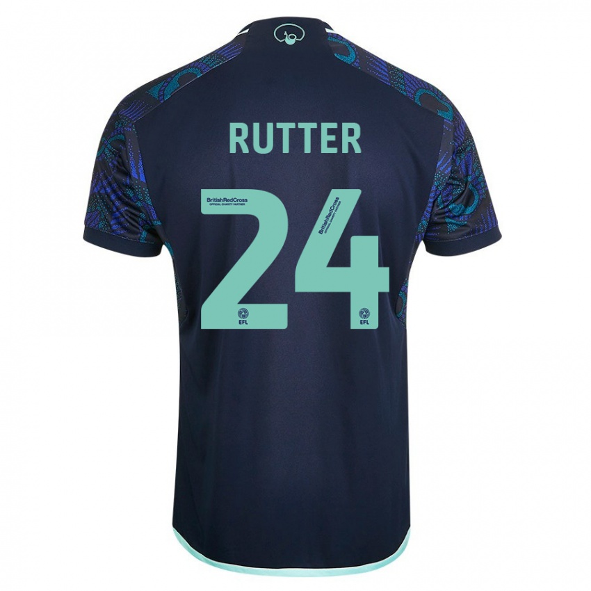 Kvinder Georginio Rutter #24 Blå Udebane Spillertrøjer 2023/24 Trøje T-Shirt