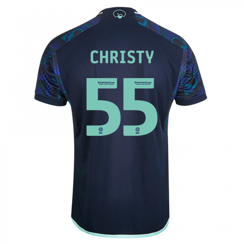 Kvinder Harry Christy #55 Blå Udebane Spillertrøjer 2023/24 Trøje T-Shirt