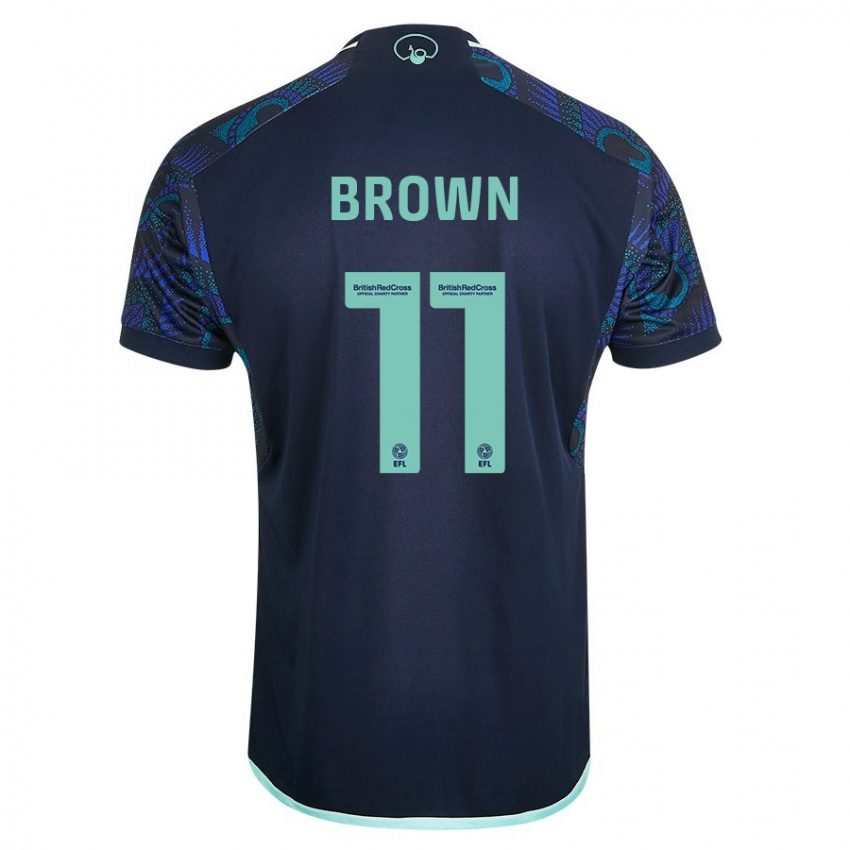 Kvinder Abbie Brown #11 Blå Udebane Spillertrøjer 2023/24 Trøje T-Shirt