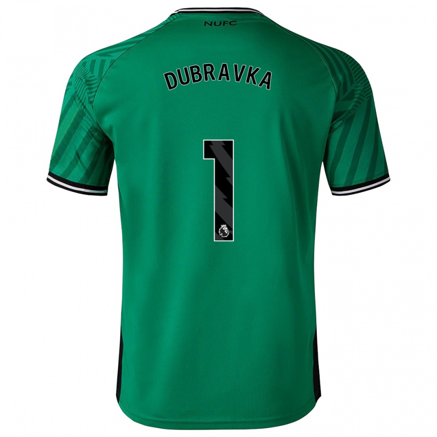 Kvinder Martin Dubravka #1 Grøn Udebane Spillertrøjer 2023/24 Trøje T-Shirt
