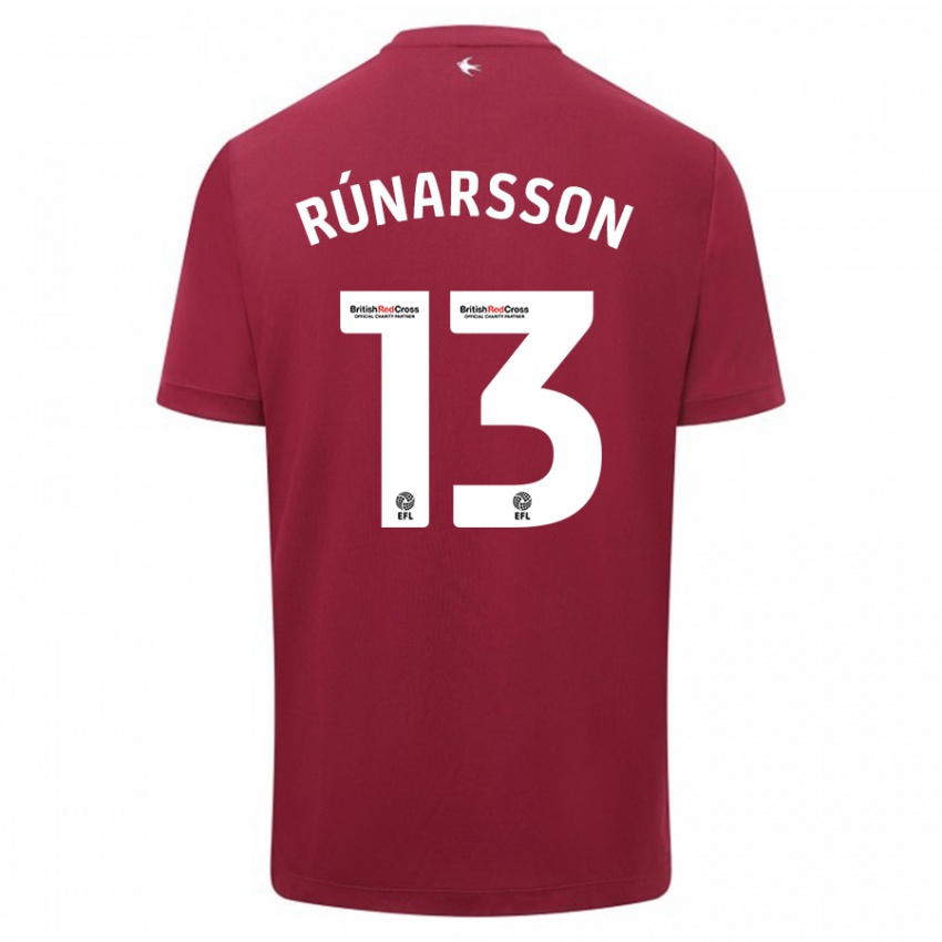 Kvinder Runar Alex Runarsson #13 Rød Udebane Spillertrøjer 2023/24 Trøje T-Shirt