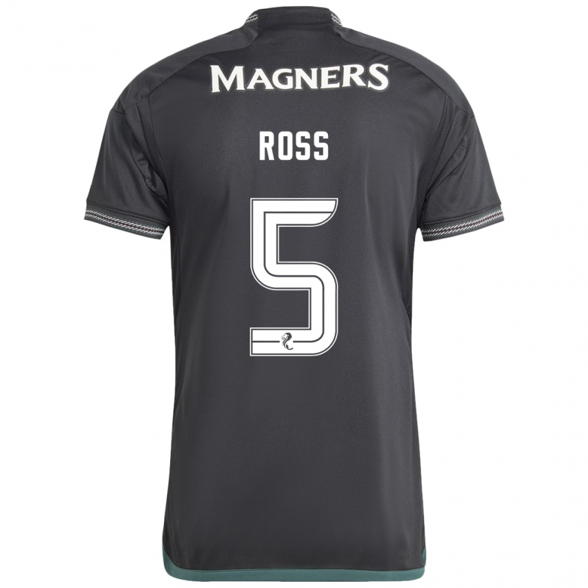 Kvinder Natalie Ross #5 Sort Udebane Spillertrøjer 2023/24 Trøje T-Shirt