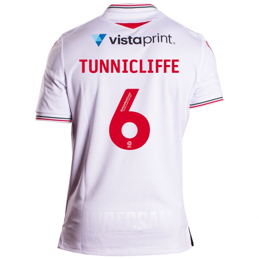 Kvinder Jordan Tunnicliffe #6 Hvid Udebane Spillertrøjer 2023/24 Trøje T-Shirt