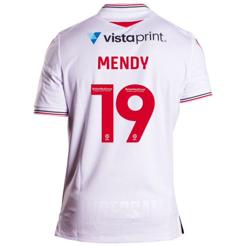 Kvinder Jacob Mendy #19 Hvid Udebane Spillertrøjer 2023/24 Trøje T-Shirt