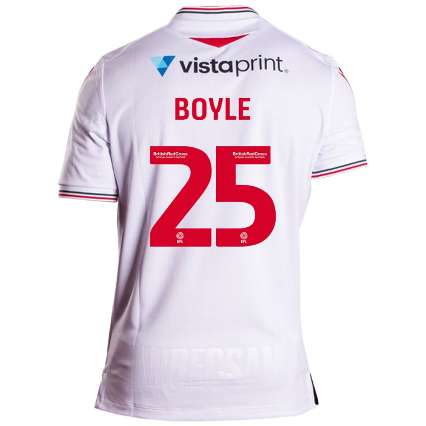 Kvinder Will Boyle #25 Hvid Udebane Spillertrøjer 2023/24 Trøje T-Shirt