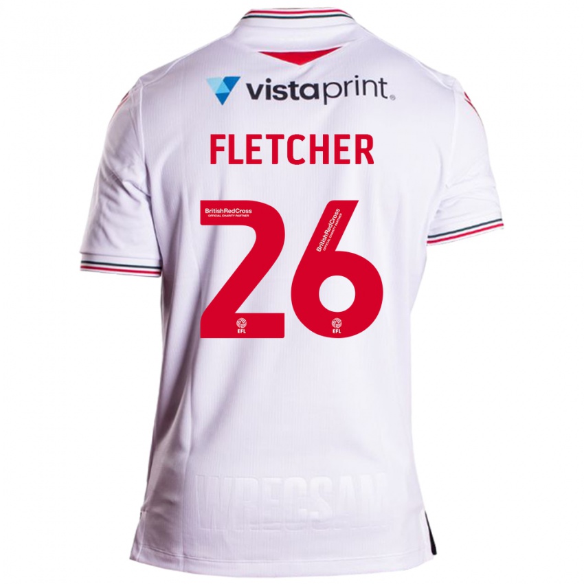 Kvinder Steven Fletcher #26 Hvid Udebane Spillertrøjer 2023/24 Trøje T-Shirt