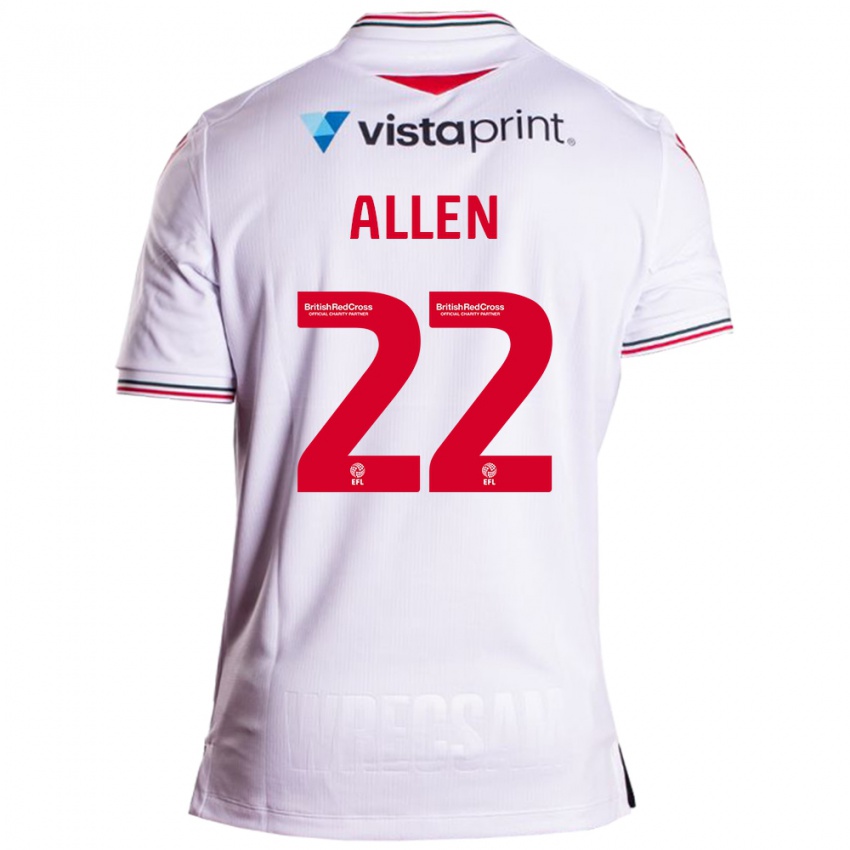 Kvinder Keren Allen #22 Hvid Udebane Spillertrøjer 2023/24 Trøje T-Shirt