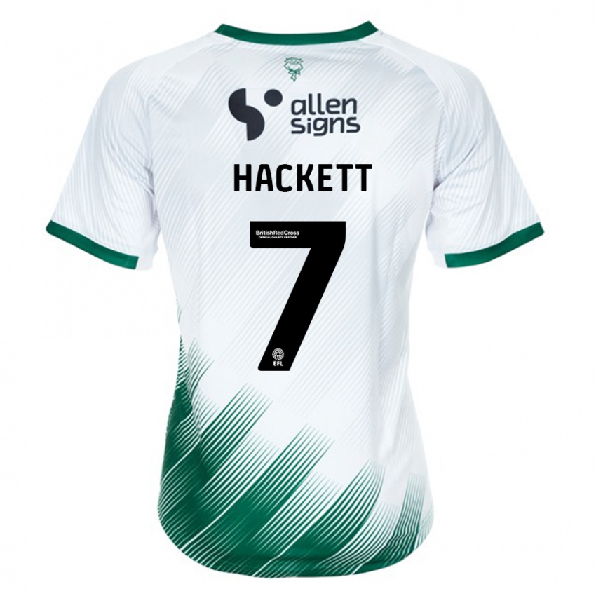 Kvinder Reeco Hackett #7 Hvid Udebane Spillertrøjer 2023/24 Trøje T-Shirt