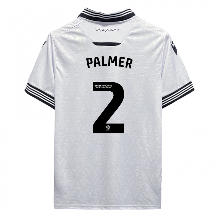 Kvinder Liam Palmer #2 Hvid Udebane Spillertrøjer 2023/24 Trøje T-Shirt