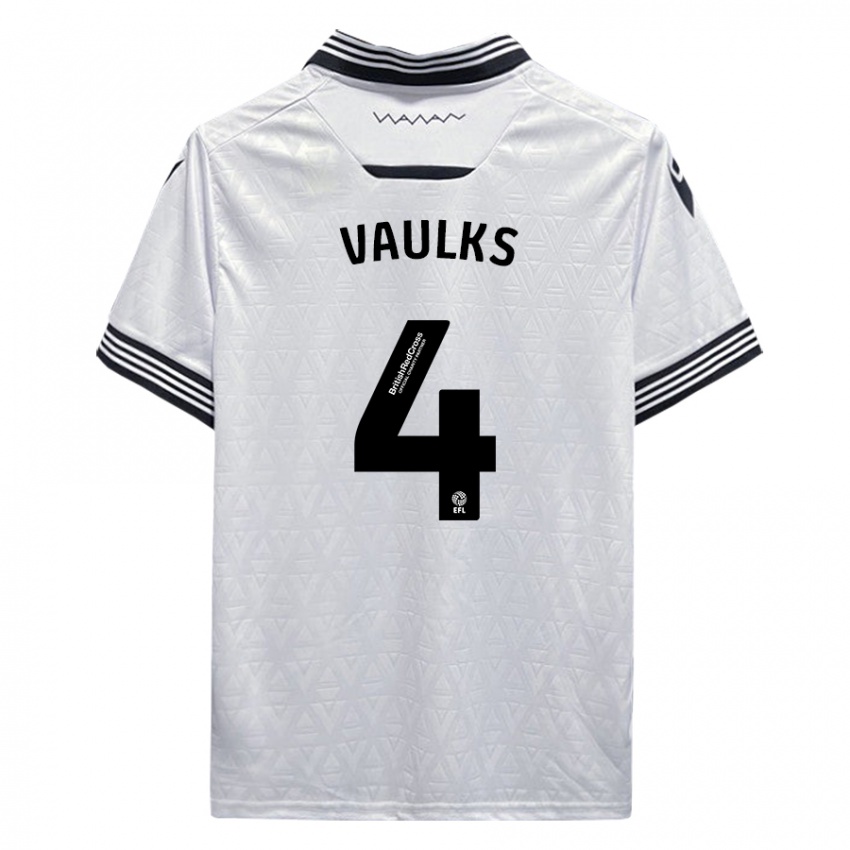 Kvinder Will Vaulks #4 Hvid Udebane Spillertrøjer 2023/24 Trøje T-Shirt