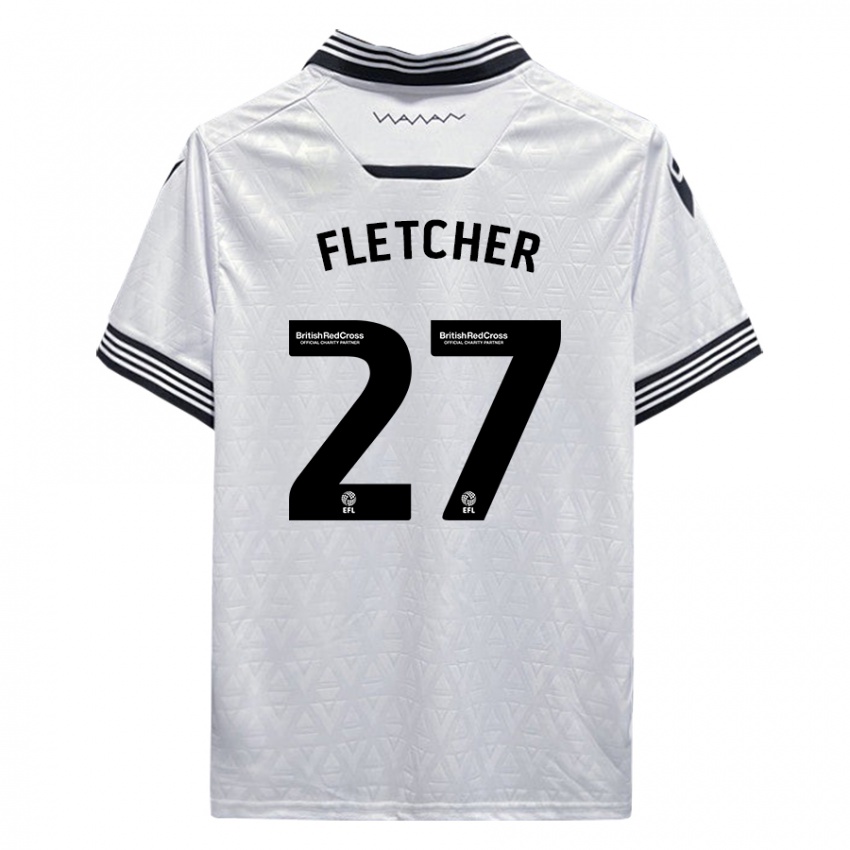 Kvinder Ashley Fletcher #27 Hvid Udebane Spillertrøjer 2023/24 Trøje T-Shirt