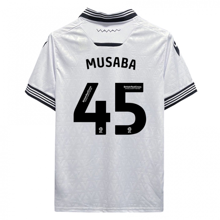 Kvinder Anthony Musaba #45 Hvid Udebane Spillertrøjer 2023/24 Trøje T-Shirt